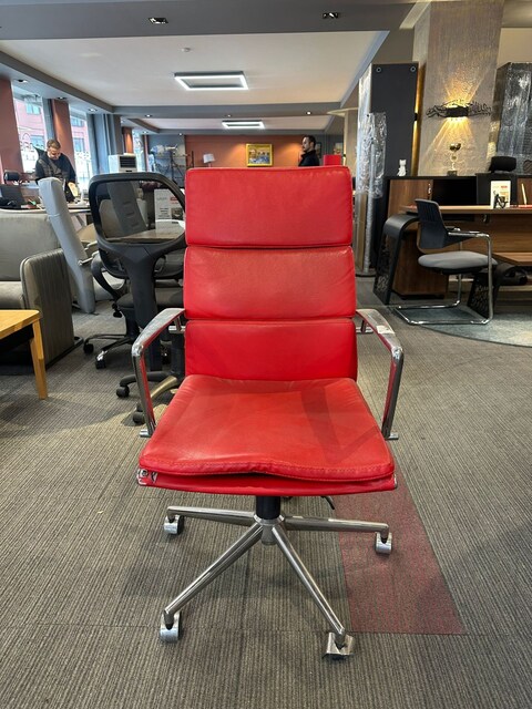 KLAS OFİS ÜSKÜDAR KIRMIZI DERİ ÇALIŞMA KOLTUĞU