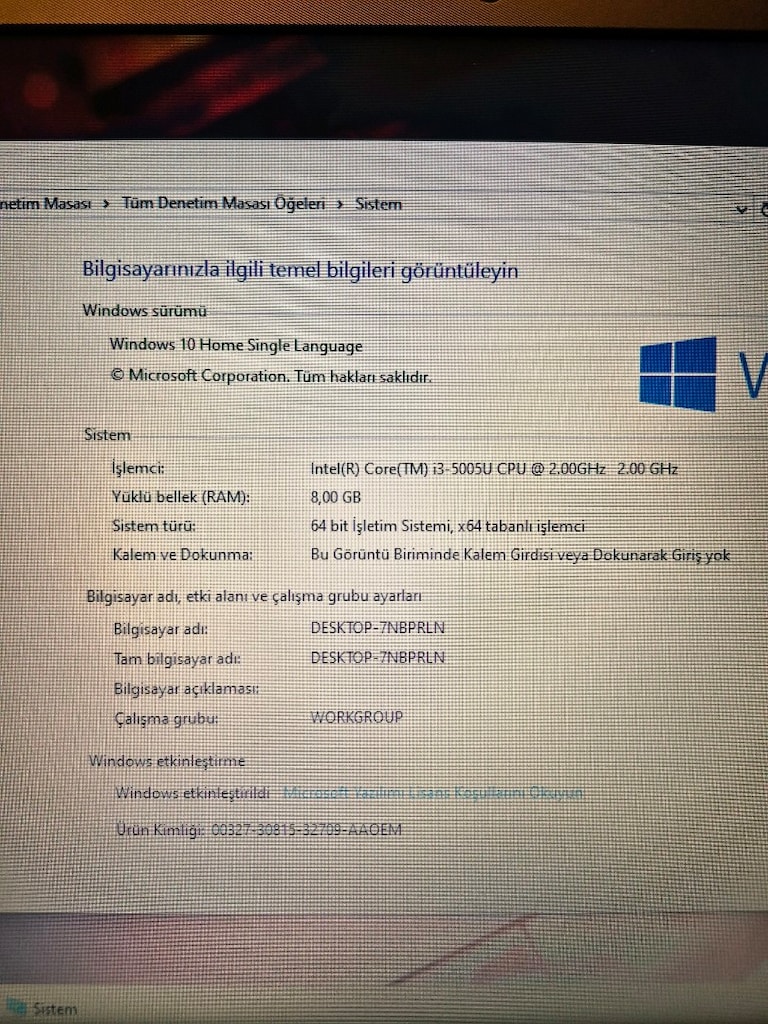 Laptop HP i3 İşlemci 8GB Ram SSD Pili Sağlam Yeni Gibi - 4