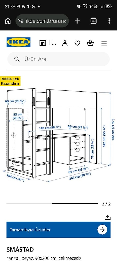 ikea smastad ranza masalı dolaplı - 8
