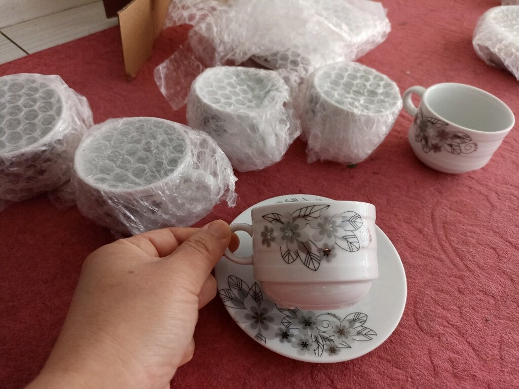 gümüş renk kahve fincan takımı sıfır. - 2