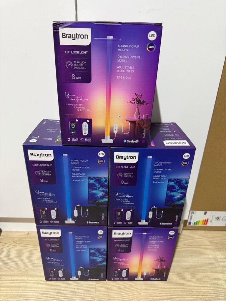Braytron Led Floor Light 8W Köşe Lambaderi Sese Duyarlı, kumandalı - 12