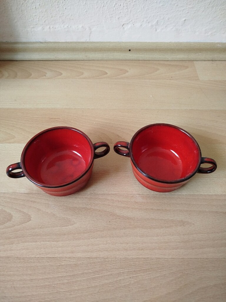 Vintage Thomas Scandic marka seramik kase iki adet - 8