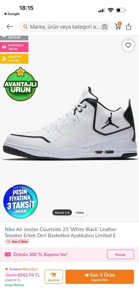 nike jordan erkek çocuk basketbol ayakkabısı