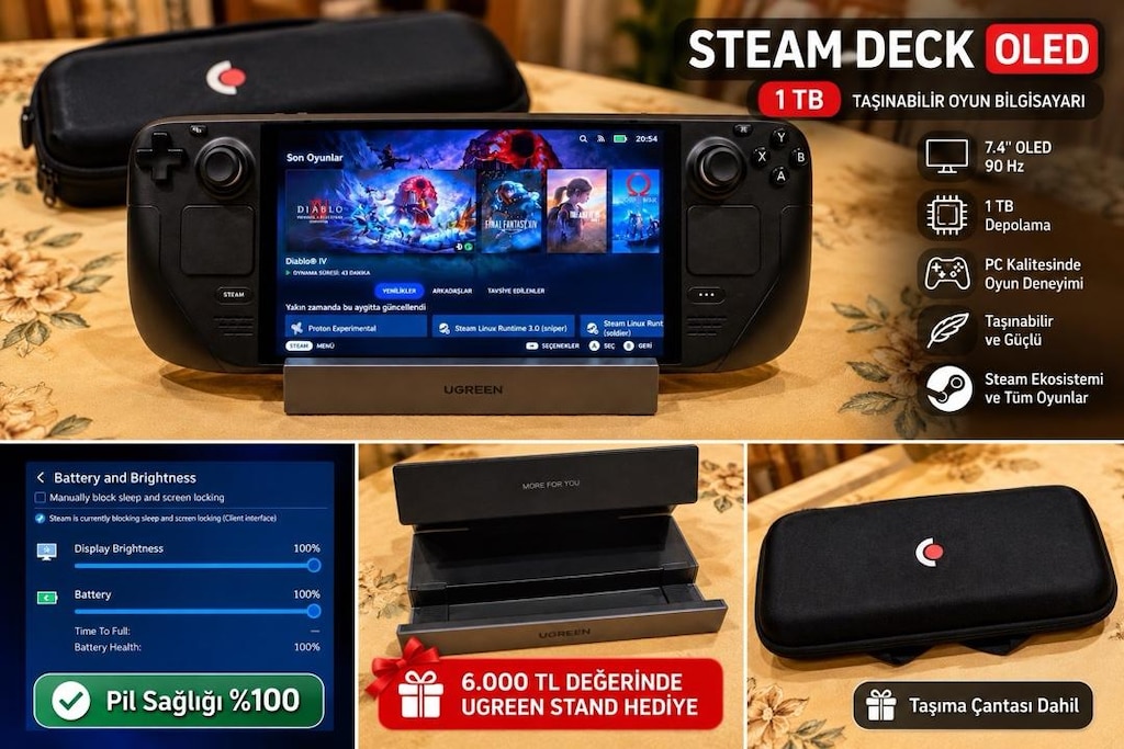 Steam Deck OLED| %100 Pil Sağlığı + UGREEN Dock Hediye - 2
