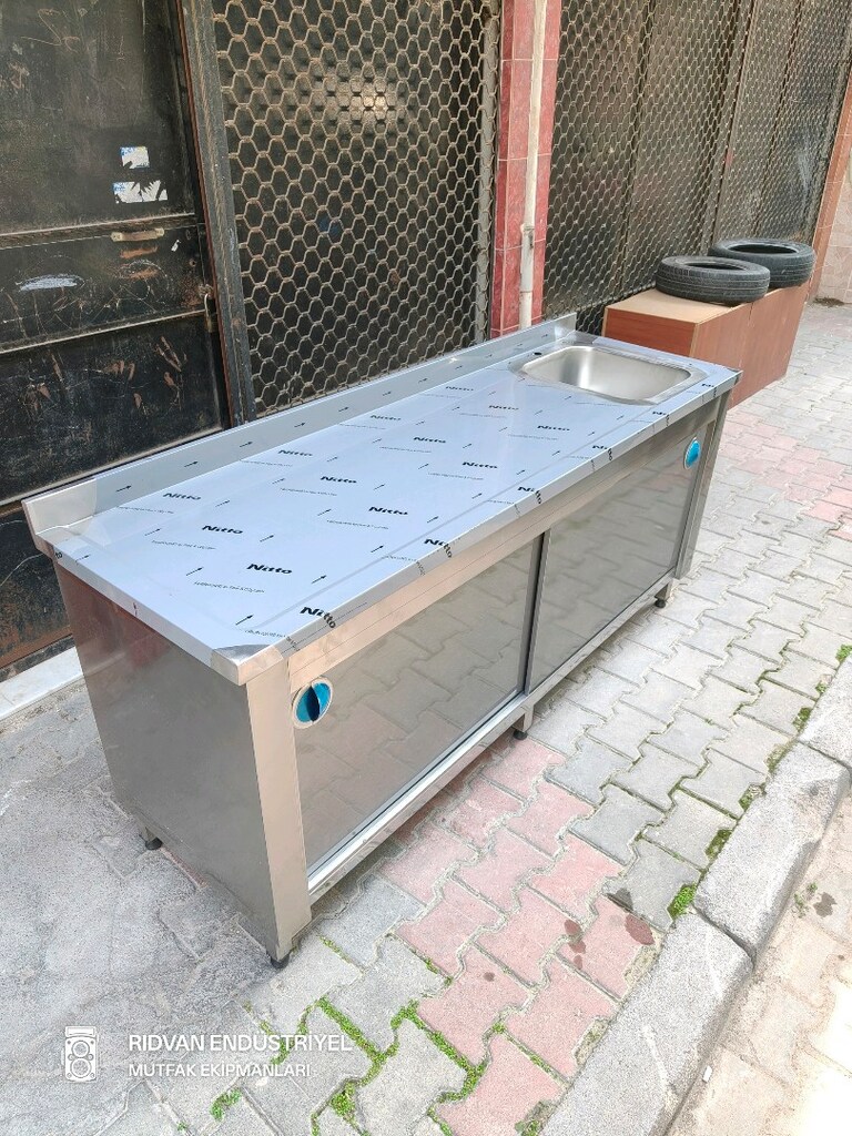 krom evye paslanmaz bulaşık yıkama lavabosu hazır mutfak eviye tezgah - 3
