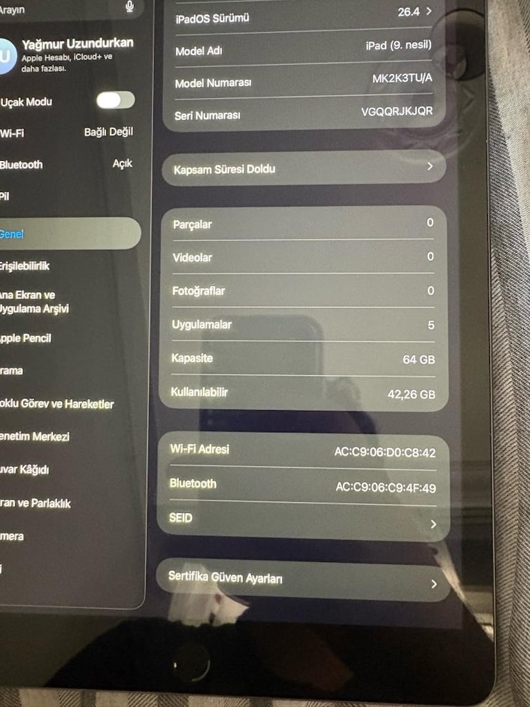 İpad 9.Nesil 64GB Tertemiz Cihaz - 3