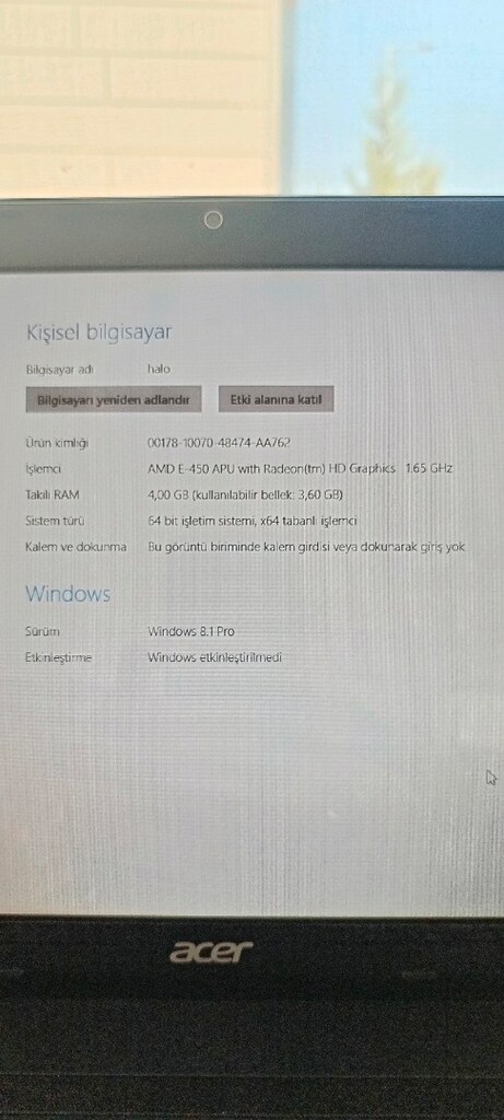 Acer Laptop Diz üstü bilgisayar Çok temiz ilk günkü gibi. - 5