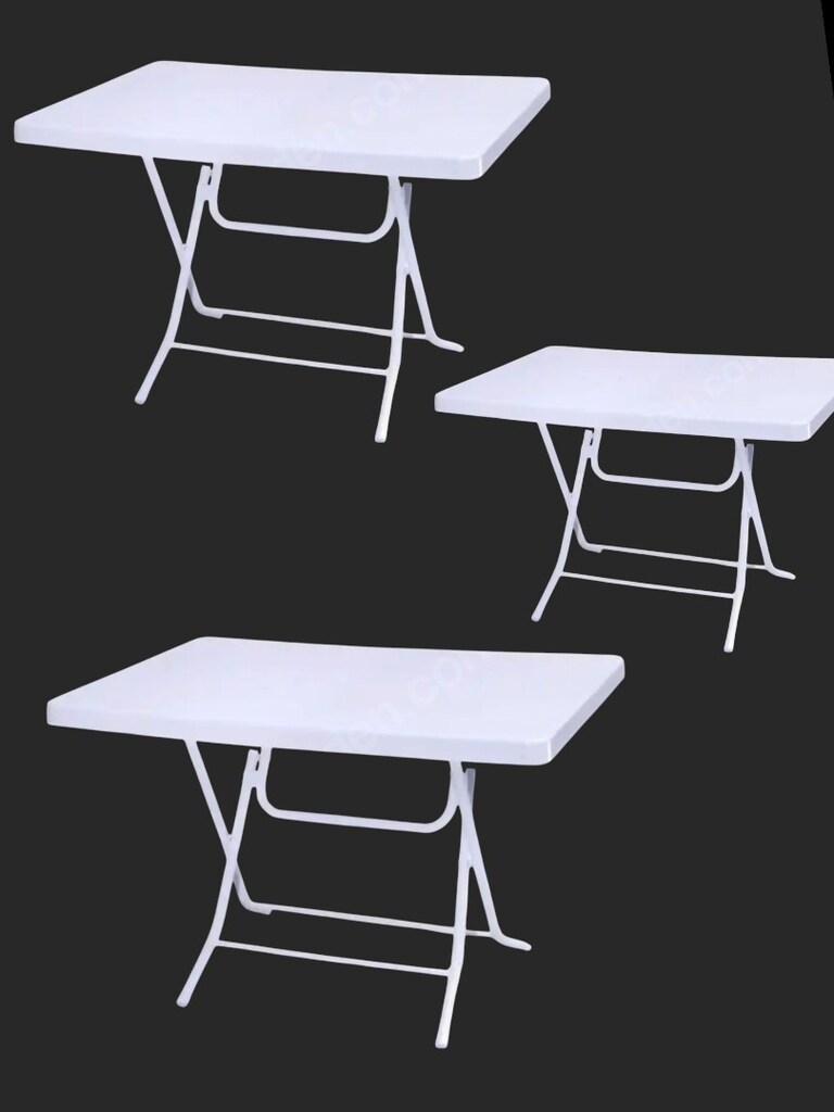 beyaz renk katlanabilir metal ayaklı masa - 3
