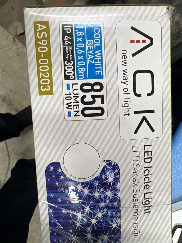 yılbaşı süsü beyaz perde led ack