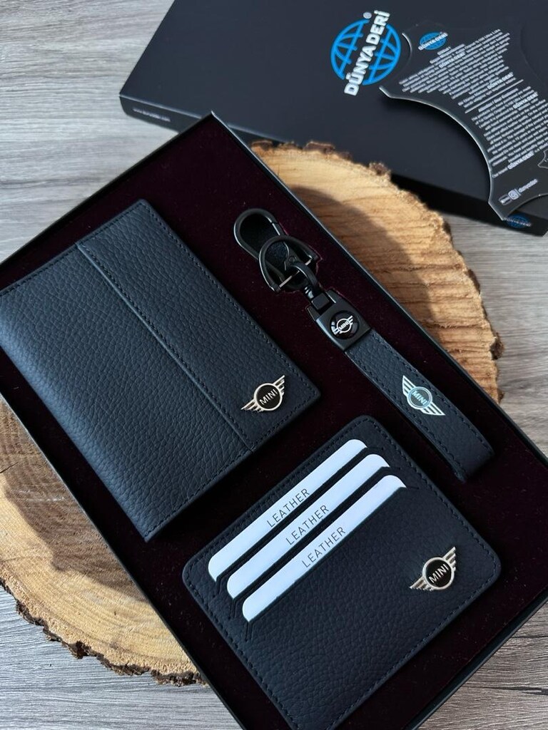 Mini Cooper Deri Ruhsat Kabı Cüzdanı, Anahtarlık Kredi Kartlık Üretimi - 8