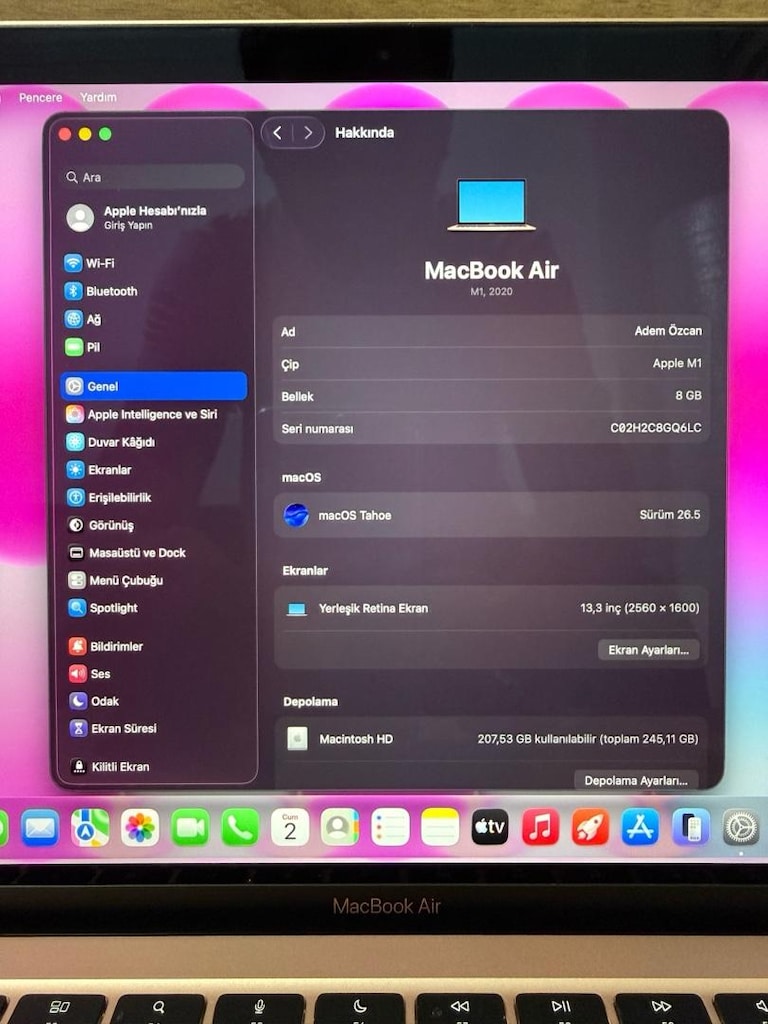 MacBook Air / M1 / 13 inç / 8 GB Ram / 256 GB Ssd - 2