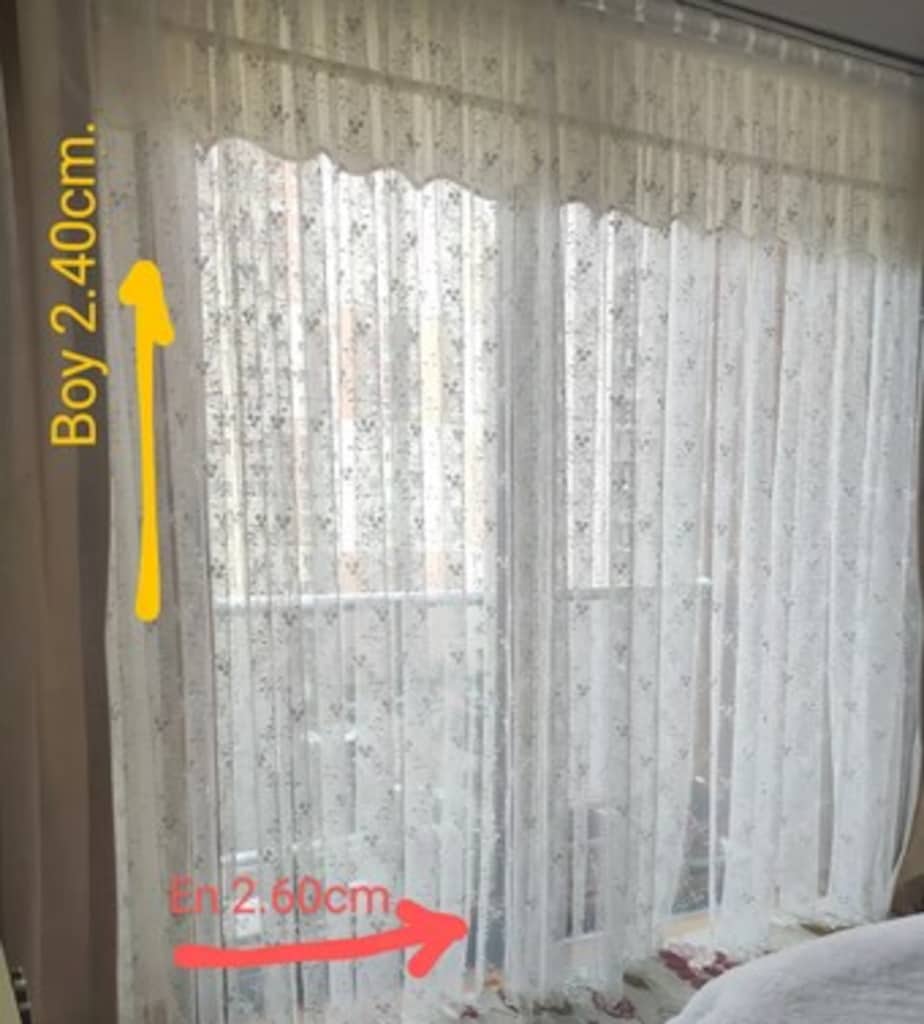 PERSAN GREK İŞLEMELİ SALON TÜL perde taç brillant 260x240