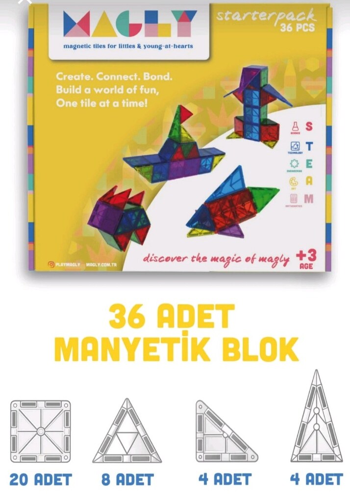 Magly Manyetik Blok 36 parça - 2