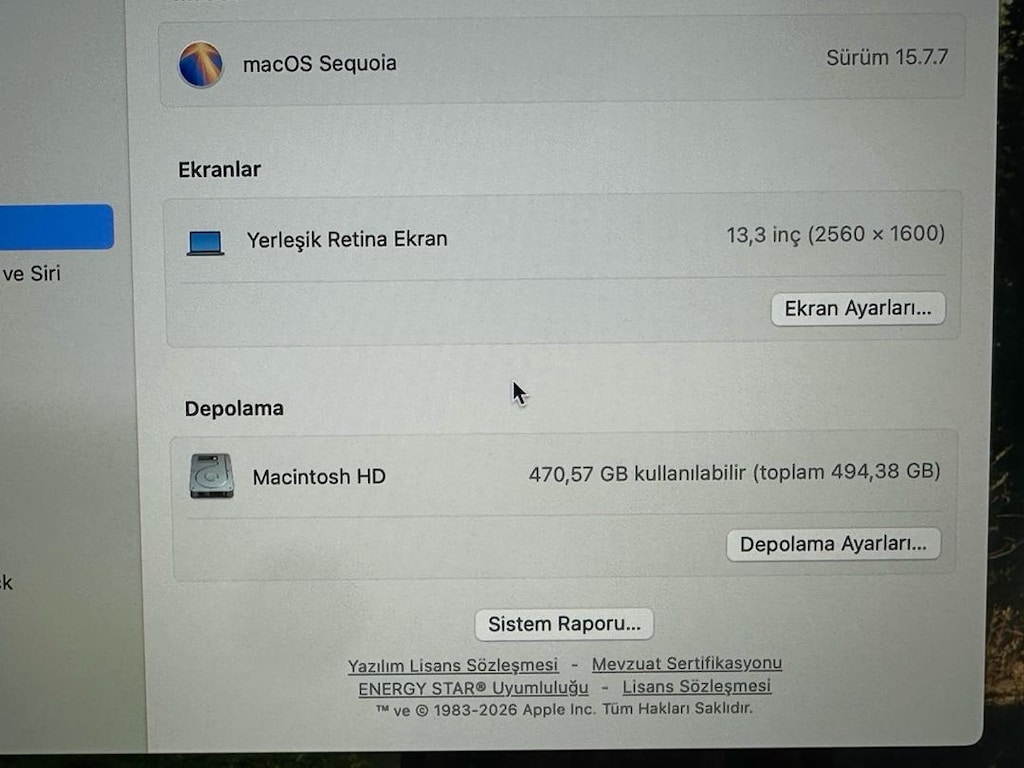 Macbook air M1 çipli özel üretim 512 gb ssd 16 gb ram pil devir 1 - 2