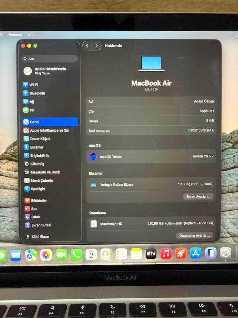 MacBook Air / M1 / 13 inç / 8 GB Ram / 256 GB Ssd - 2