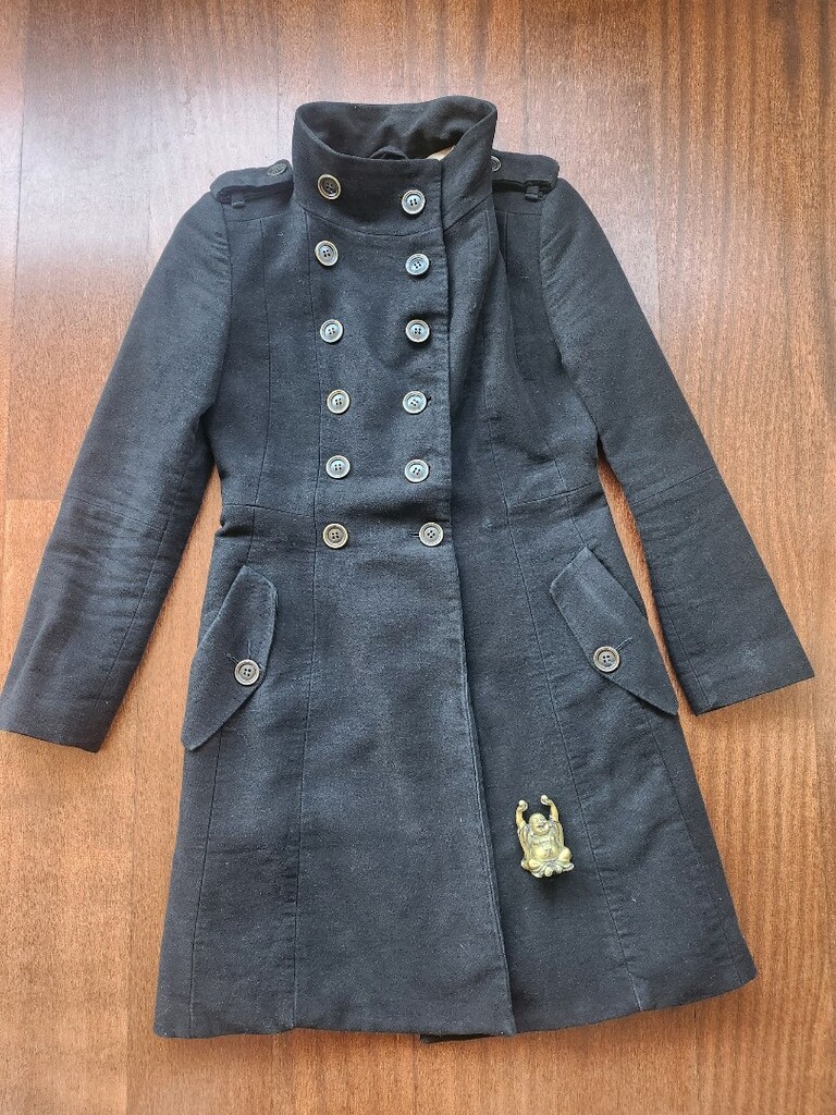 MANGO SUIT PETIT SİYAH PAMUK KABAN - 7