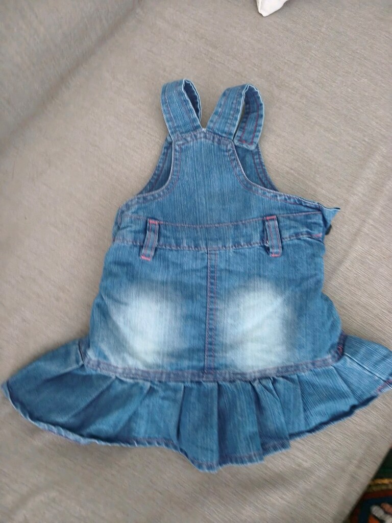 9-12 ay kız bebek kot jile elbise - 2