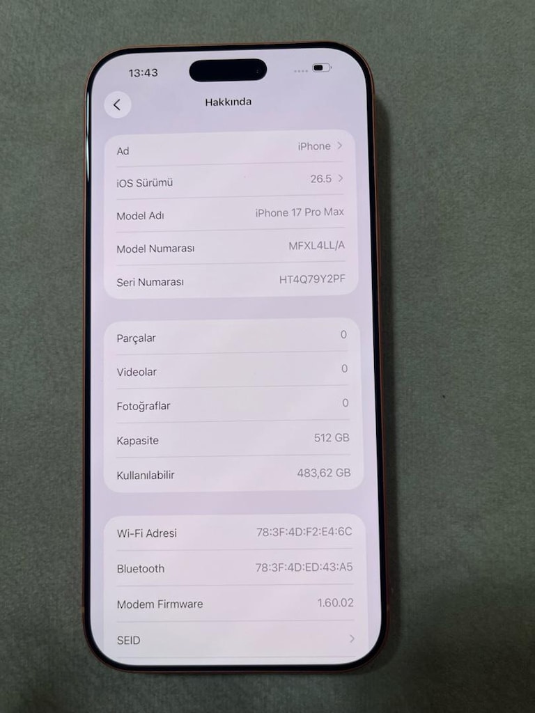 YD 512 GB İPHONE 17 PRO MAX ( 2027 Eylüle kadar açık) - 7