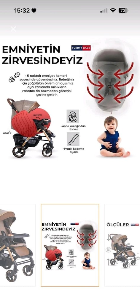 lux çift yönlü Bebek Arabası - 2