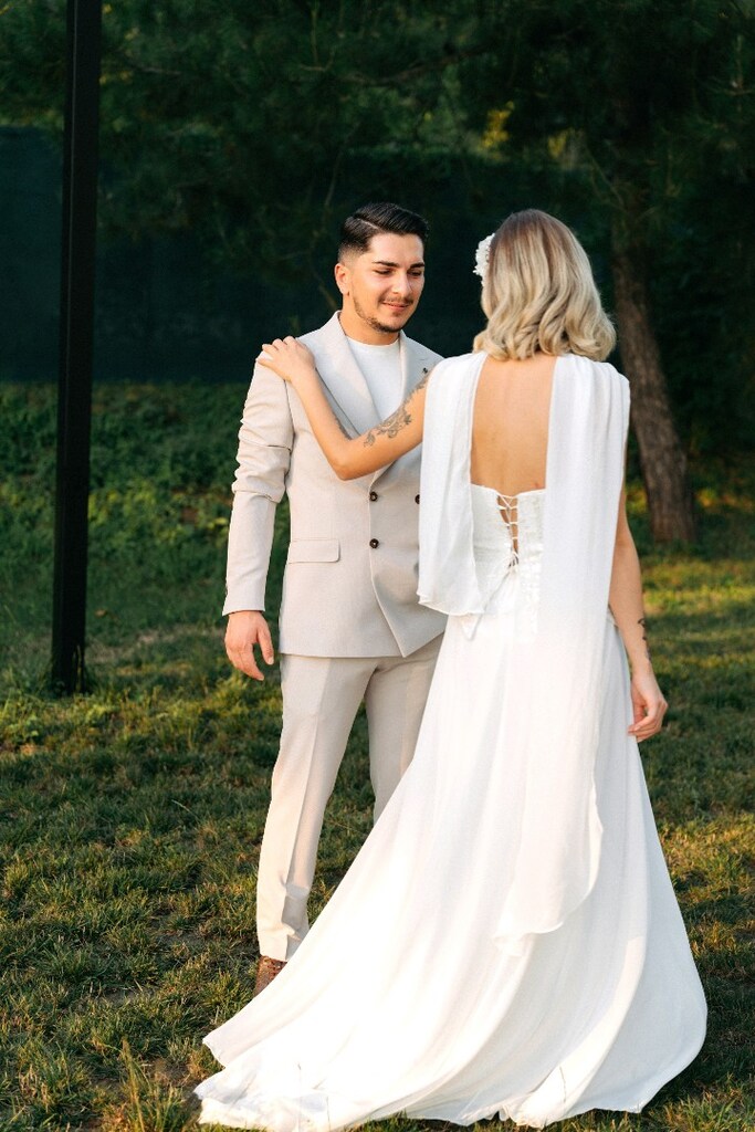 beyaz inci işlemeli söz nişan nikah elbise - 6