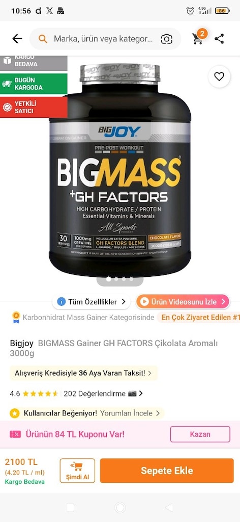 BigmassGh Factors Çikolata Aramolı 3000 g - 6