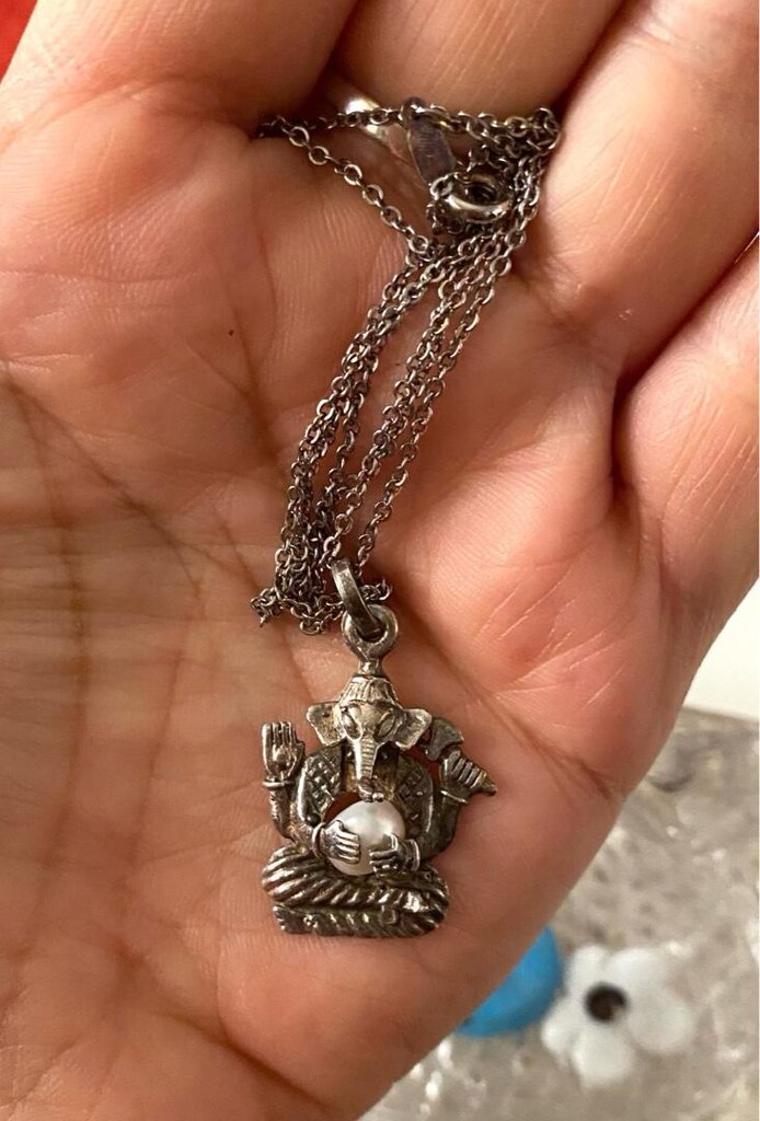 Vintage İncili Ganesha Kolye - 8