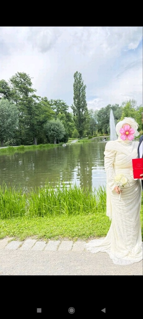 nikah elbisesi şapka şal dahil tesettür abiye