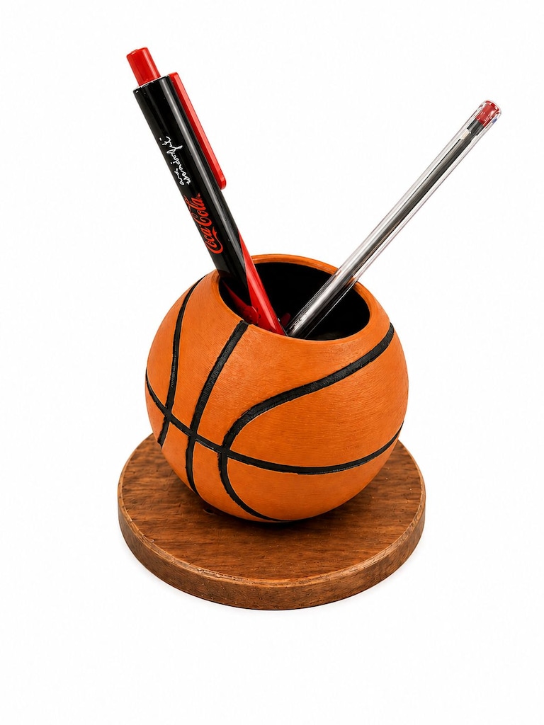 Yapı3D Basketbol Topu Tasarım Kalemlik 10 cm Standlı - 2