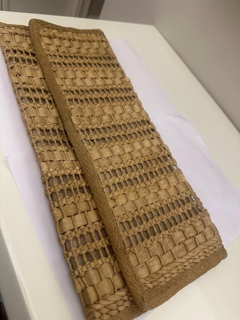 Vintege hasır el yapımı çanta 41 cm 19 cm - 9