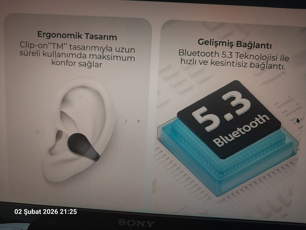HİFREE T1 CLİP-ON OPEN EAR HEADPHONE BLUETOUTH KULAKLIK - 6