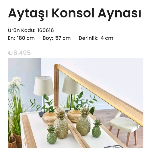çetmen konsol aynası