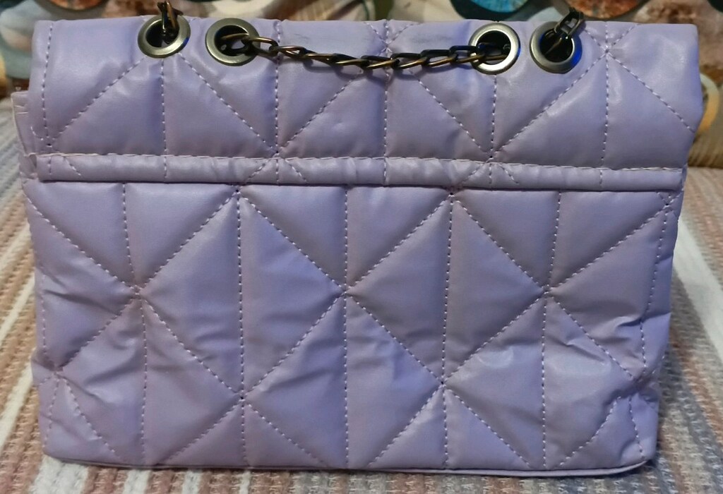 Lila Kapitone Metal Askılı Çanta - 6