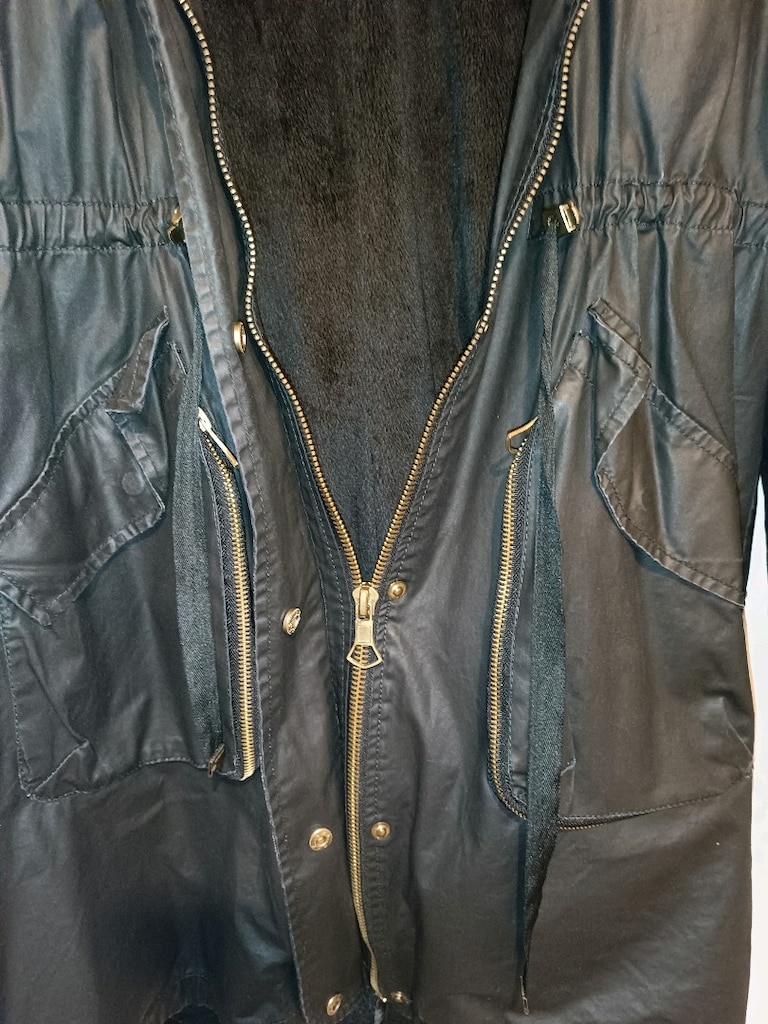 BERSHKA BALMUMU KUMAŞ UZUN PARKA YAĞMURLUK - 3