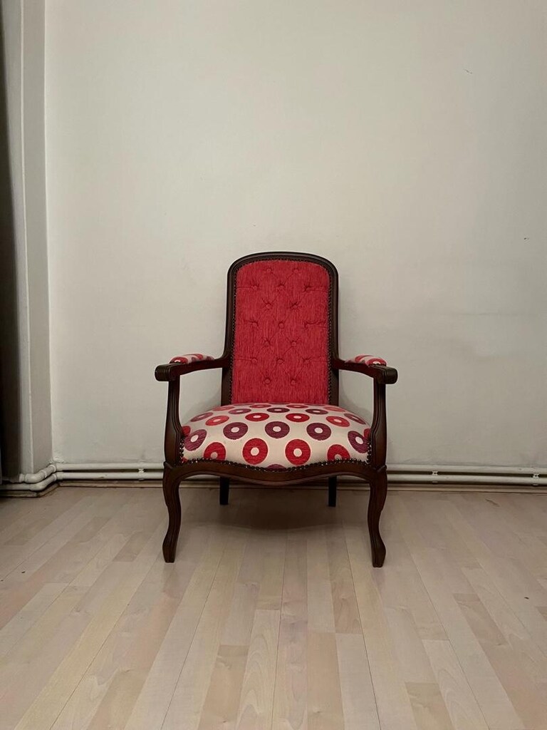 vintage ingiliz masif çift berjer - 6