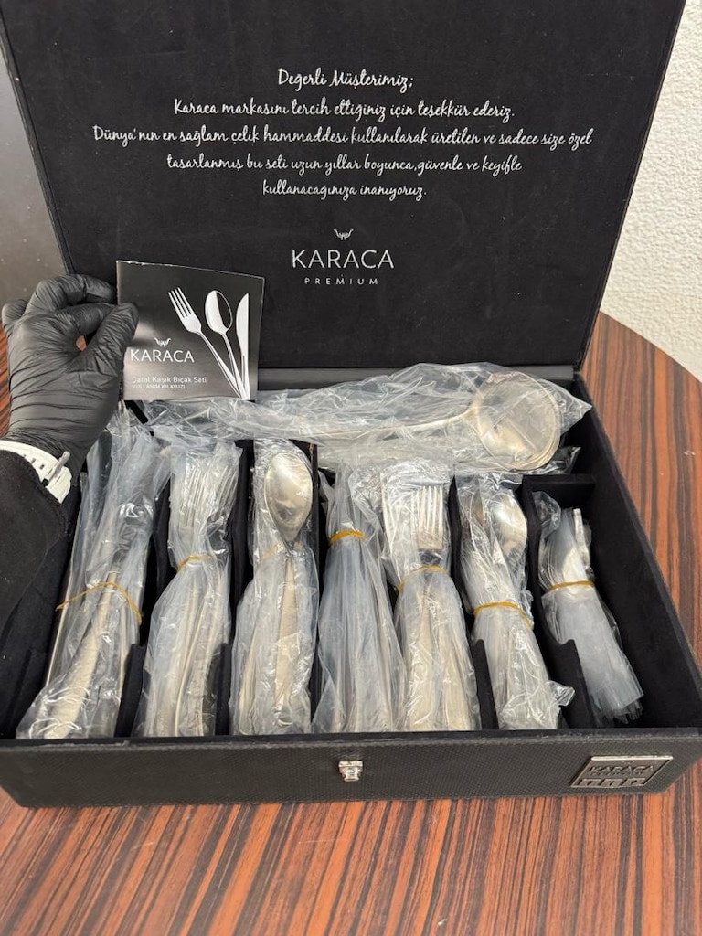 SIFIR KARACA MAT SATEN 91 PARÇA ÇATAL BIÇAK TAKIMI (KUTULU) - 2