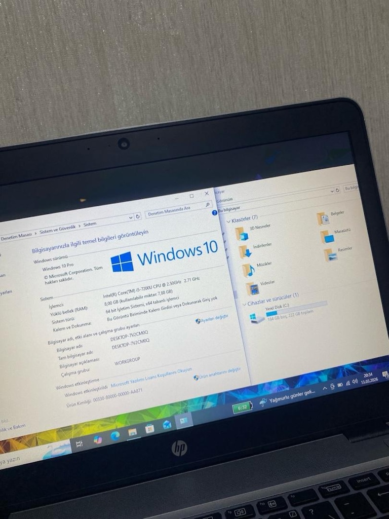 HP-i5 7.NESİL-6 SAAT BATARYALI-8GB DDR4-240GB SSD-METAL-14” LAPTOP - 3