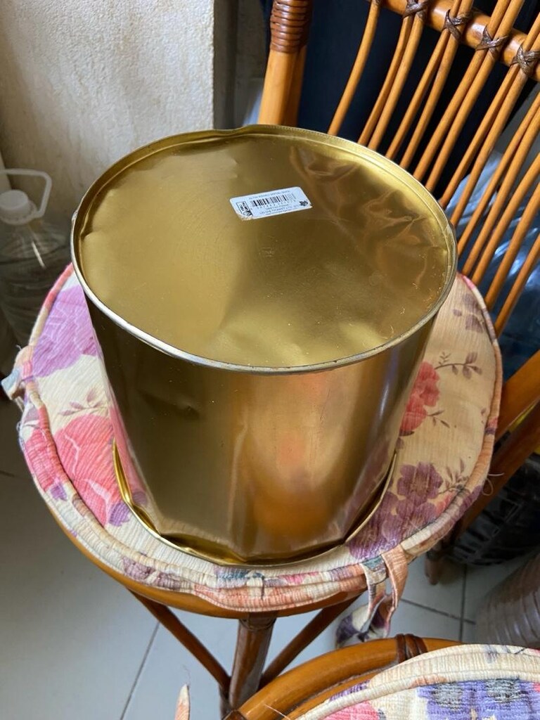 ALTIN RENKLİ METAL SAKSI 22cm - 4