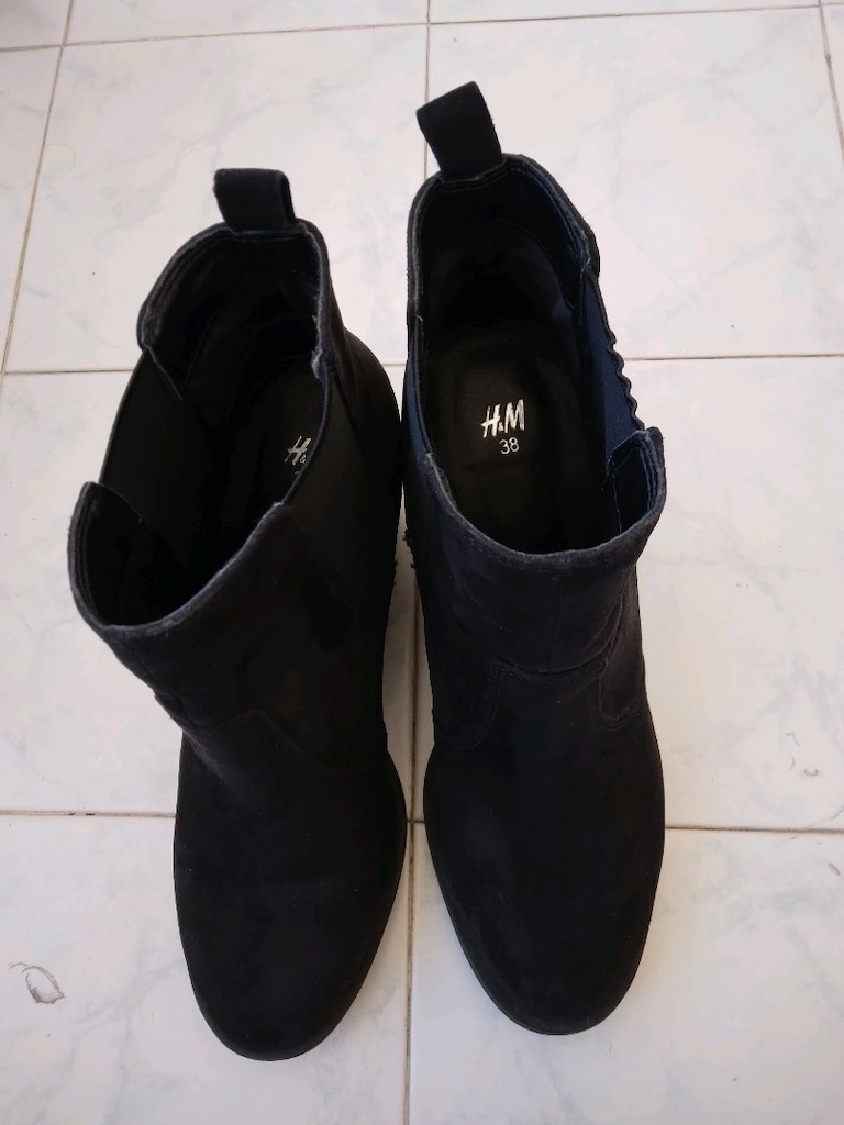 H&M siyah süet kadın bot 38 numara