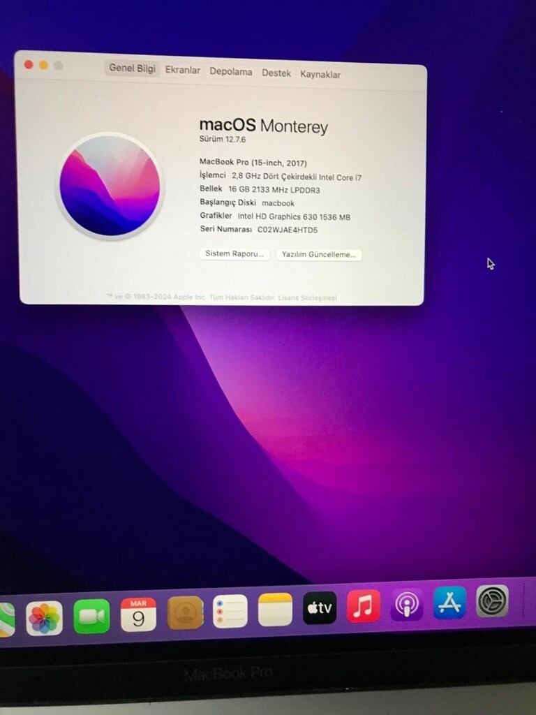 Pazarlıksız! Macbook pro 2017 - 16 gb - 3