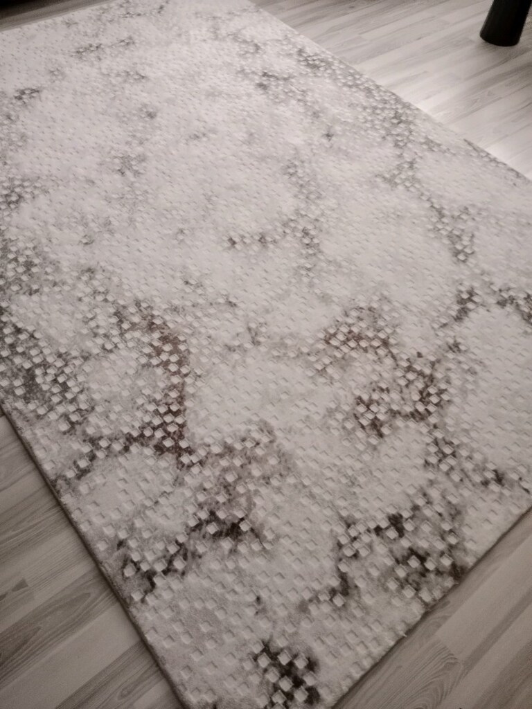 Taç 6 metre kare gri beyaz Yün halı - 3