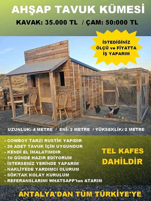 RUSTİK AHŞAP TAVUK KÜMESİ