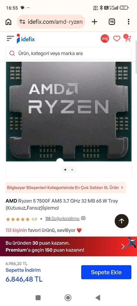 Oyuncu Bilgisayarı Rtx 5050 Ryzen 5 7500f 16Gb Ddr5Ram 500gb ssd - 6