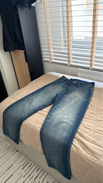 Koyu Mavi Loose Jean Kot Pantolon