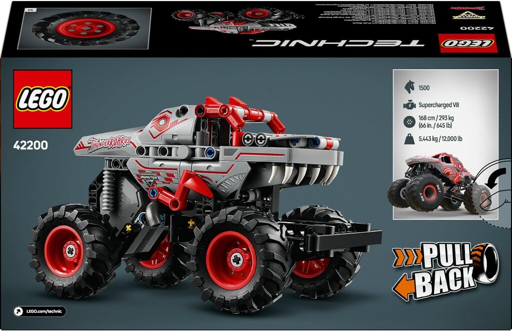 LEGO Technic Monster Jam ThunderROARu Çek-Bırak Oyuncak Kamyon 42200 - 6