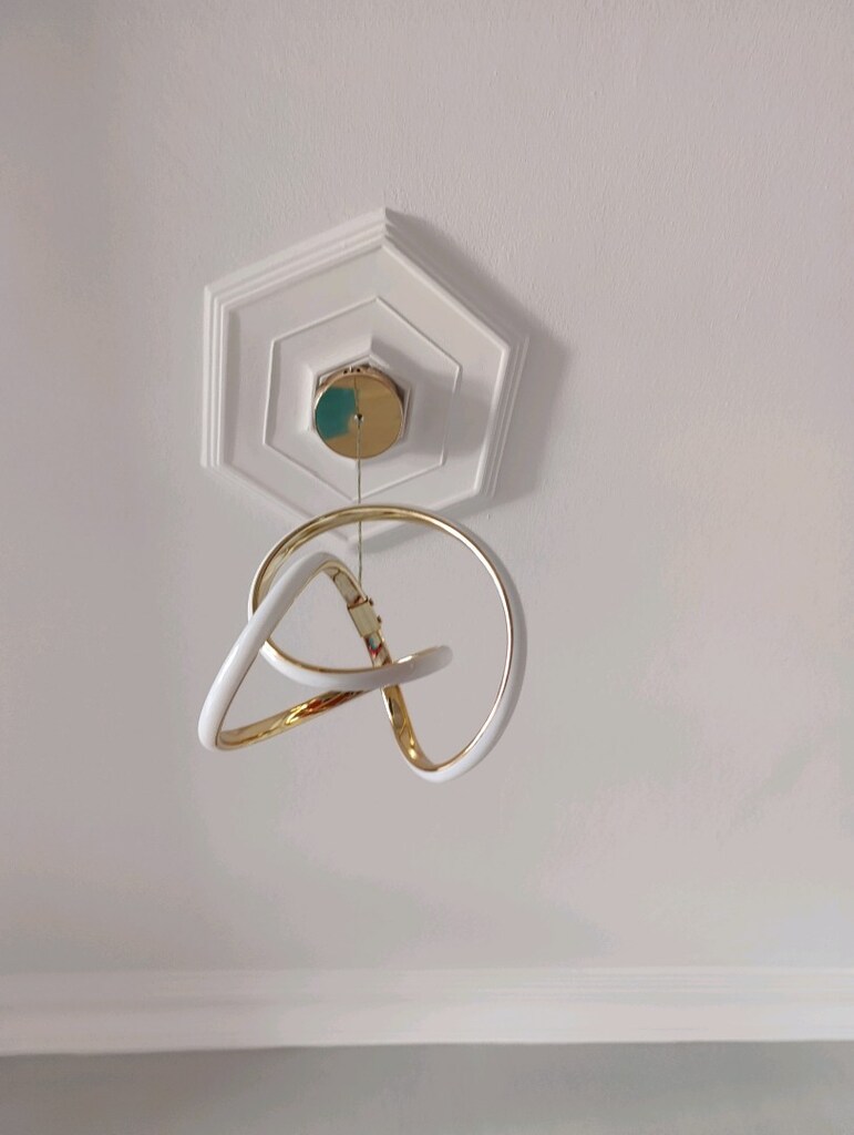 LED'li 2 adet ayni gold beyazlı avize 3 renk oluyor aç kapa yaptıkça - 4
