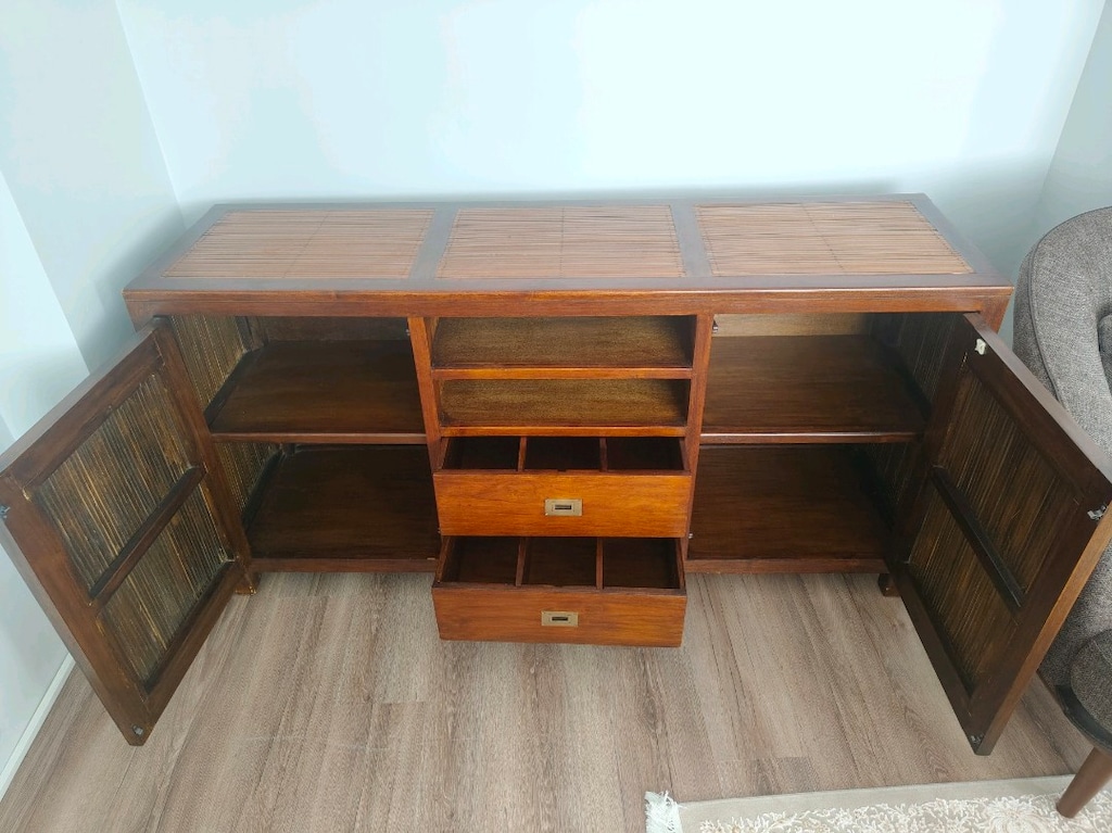 Vintage Ahşap Büfe / Konsol – Özel Tasarım, Çok Bölmeli - 3