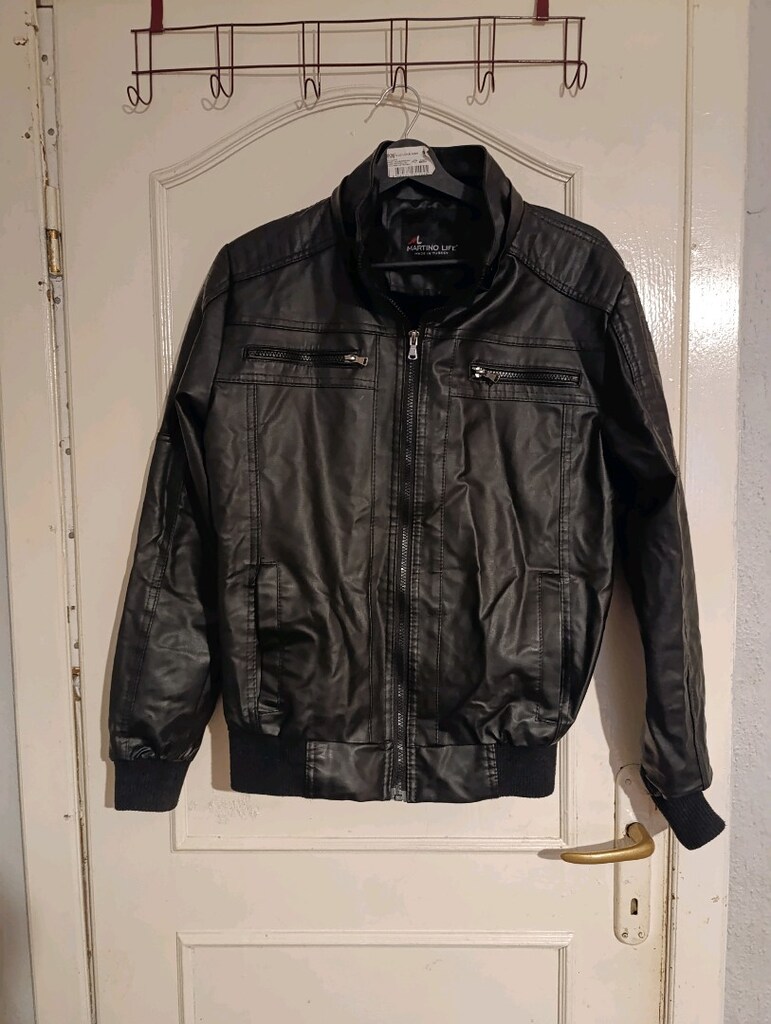 Kadın Siyah Deri Biker Ceket(M)