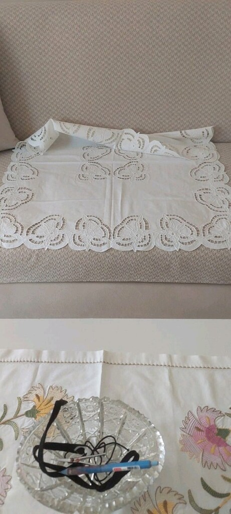 çeyızlık beyaz ıs hıc kullanılmamış örtüler - 5
