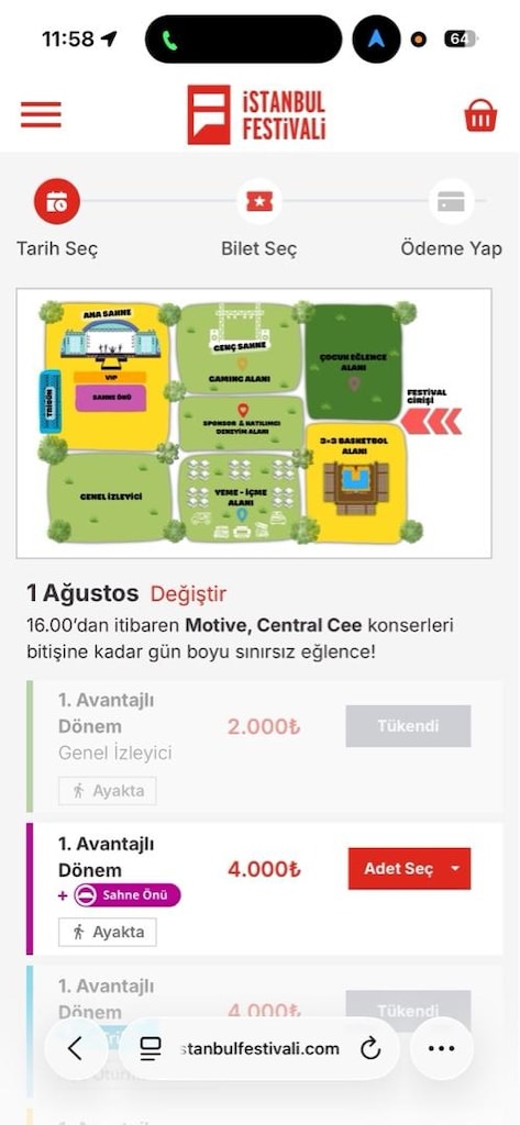 centrel cee-İstanbul Festifal- sahne önü 2 bilet - 2