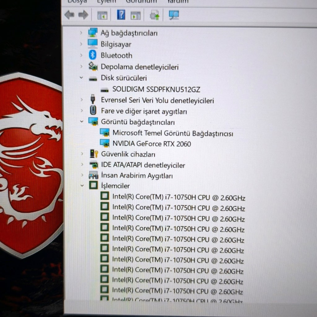 MSI / 6 GB RTX2060 / 16 RAM / 500 SSD / 120 HZ / İ7 İŞLEMCİ / GAMİNG - 9